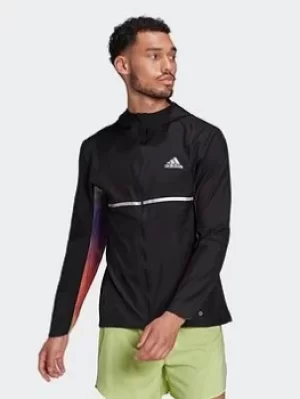 Image of adidas Own The Run Colorblock Jacket, Black, Size S, Men
