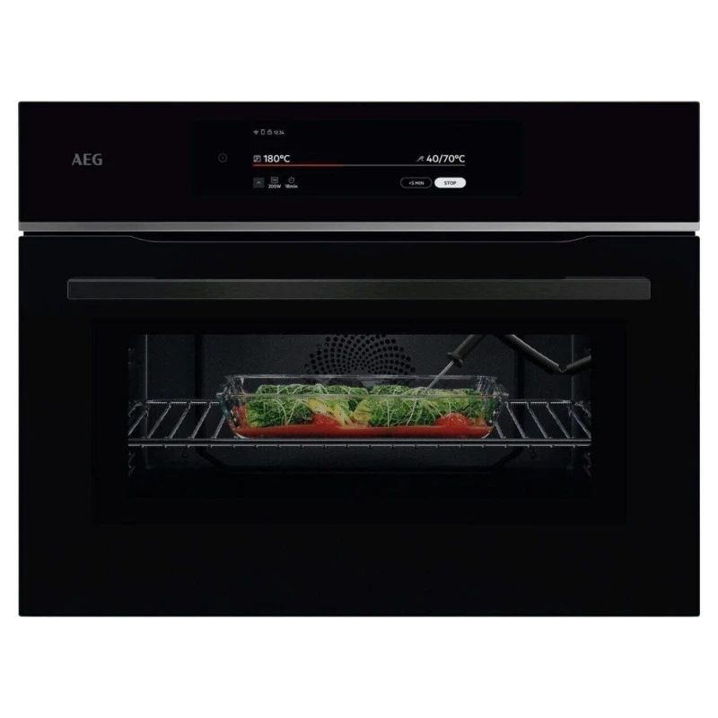 Image of AEG 9000 ProAssist TK9NK821B 49 Litre 46cm High, Built In Combination Microwave Oven - Black