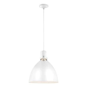 Image of LED 1 Light Medium Dome Ceiling Pendant Chrome, Brushed Steel