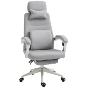 Image of Solstice Encke Home Office Padded Chair with Manual Footrest Recliner - Grey
