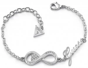 Image of Guess Ladies Silver Plated Endless Love Infinity Heart Jewellery