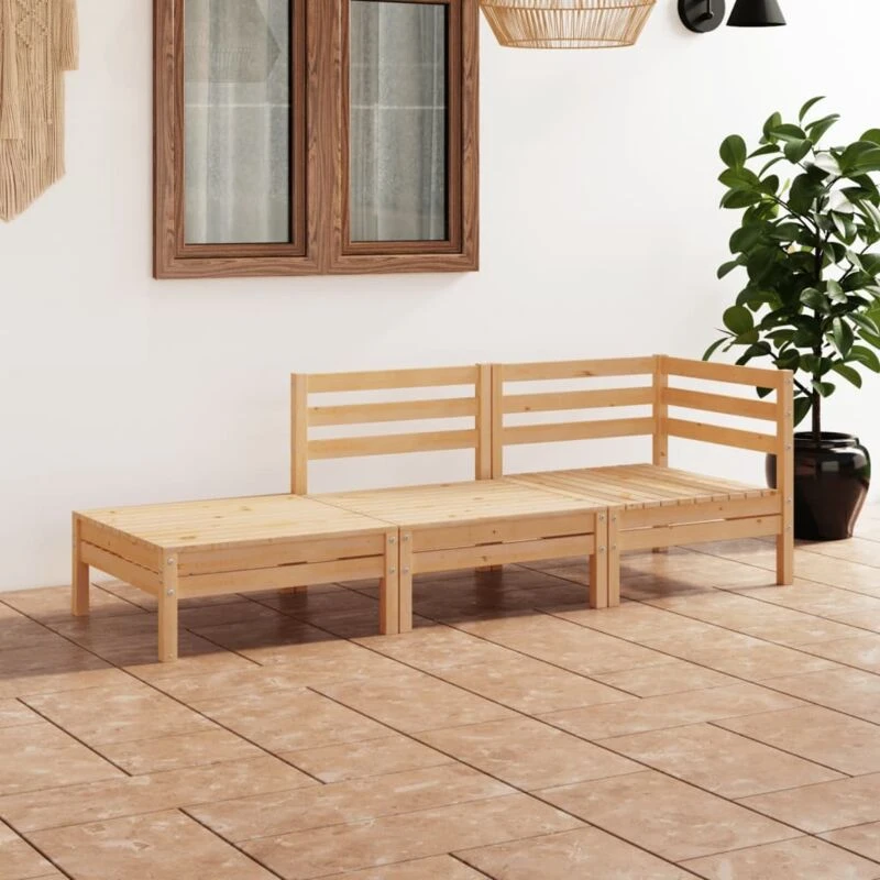Image of VIDAXL Vidaxl - 3 Piece Garden Lounge Set Solid Pinewood 8720286684948