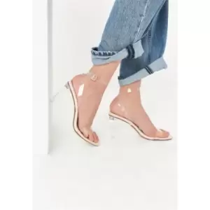Image of Missguided Mid Illusion Heeled Sandals - Clear