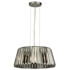 Image of Searchlight Tiara 5 Light Pendant, Chrome Smoke Glass