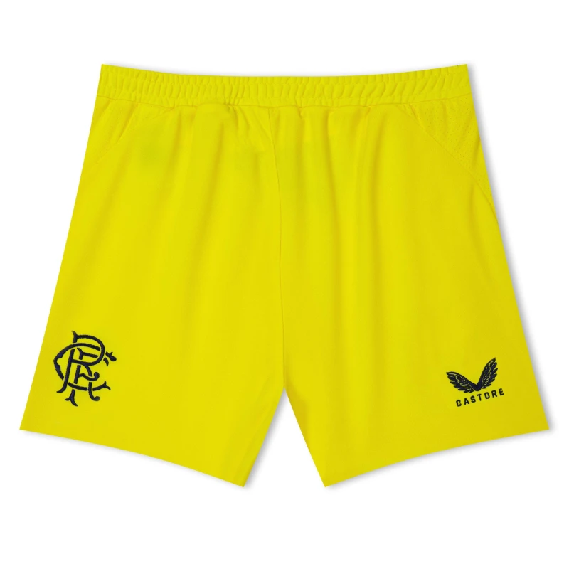 Image of Castore Rangers FC Third Kit GK Short - Yellow Yellow 7 - 8 Years