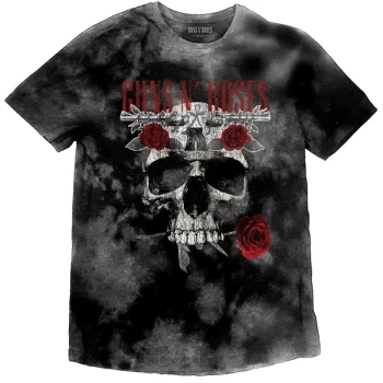 Image of Guns N' Roses - Flower Skull Unisex Medium T-Shirt - Grey