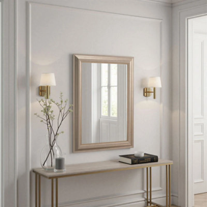 Image of Yearn Textured Champagne Framed Wall Mirror 77X62Cm