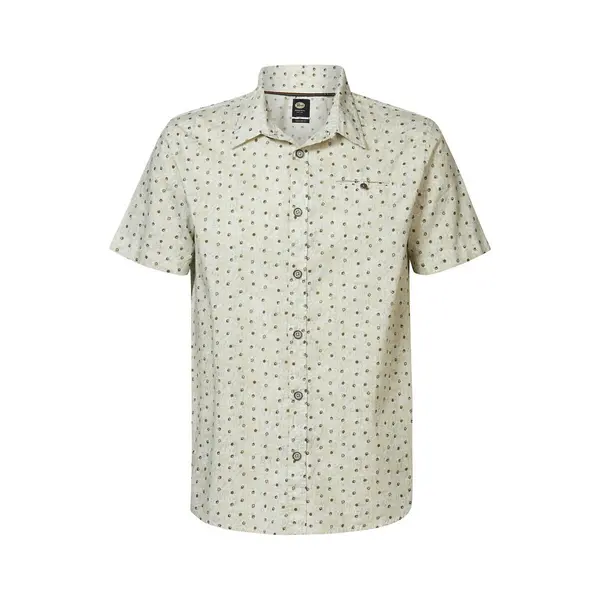 Image of Printed Cotton Shirt with Short Sleeves
