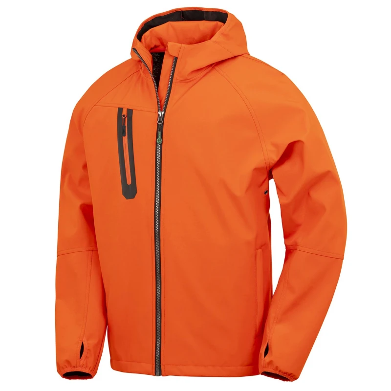 Image of Result Result Men 3 Layer Hooded Soft Shell Jacket in Pale Orange Size: Small Pale Orange S Male 5063703957533