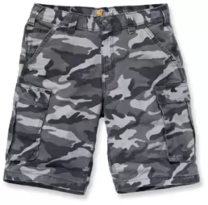 Image of Carhartt Rugged Cargo Camo Shorts, grey, Size 38, grey, Size 38