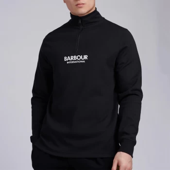 Image of Barbour International Mens Transmission Half-Zip Sweatshirt - Black - M