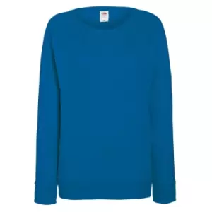Image of Fruit OF The Loom Ladies Fitted Lightweight Raglan Sweatshirt (240 GSM) (M) (Royal)