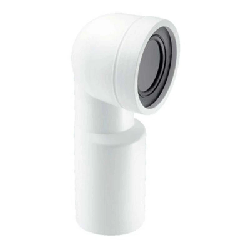Image of McAlpine WC-CON9 90° Bend Adjustable Length Rigid WC Connector White