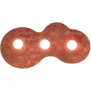 Image of CIRCLE white ceiling light 3 vintage copper bulbs