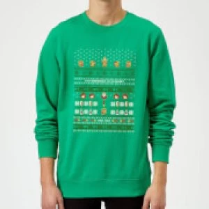 Image of Nintendo The Legend Of Zelda It's Dangerous To Go Alone Green Christmas Sweatshirt - M - Green