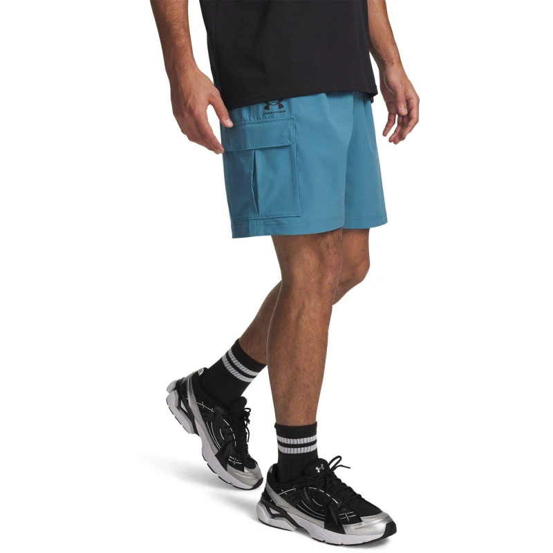 Image of Under Armour Mens Vibe Woven Cargo Shorts Blue/Black male M