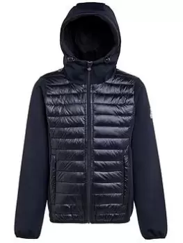 Image of Boys, Pyrenex Hooded Jacket With Padded Front - Black, Size 14 Years