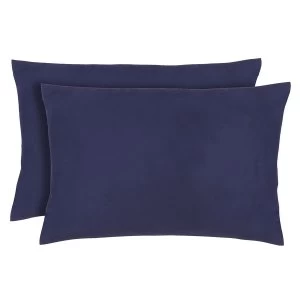 Image of Catherine Lansfield Pair of Non-Iron Housewife Pillowcases - Navy
