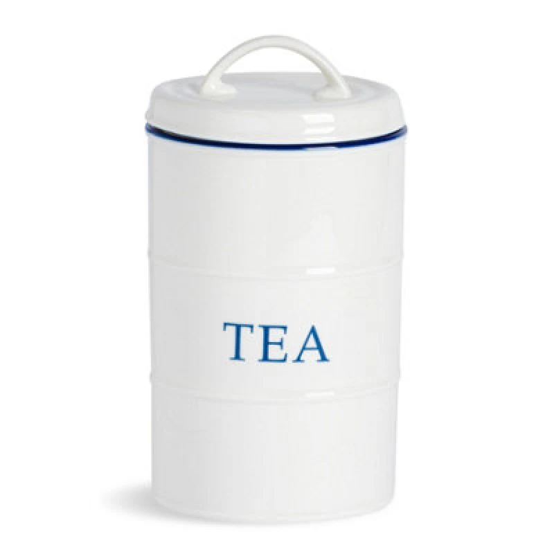 Image of Nicola Spring - White Farmhouse Tea Canister - 11Cm