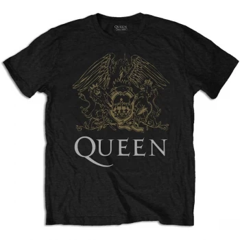 Image of Queen - Crest Unisex Large T-Shirt - Black