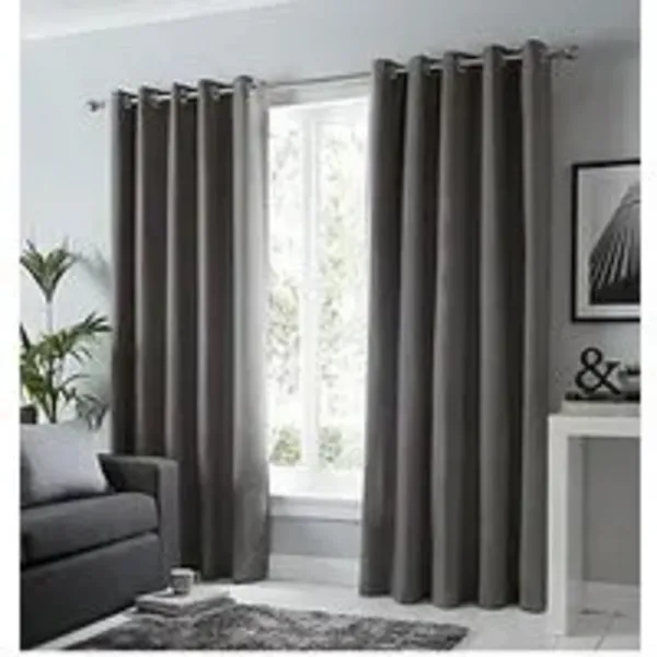 Image of Fusion Fusion - Sorbonne 100% Cotton Eyelet Lined Curtains, Green, 66 x 90" SNEGN66906LUU