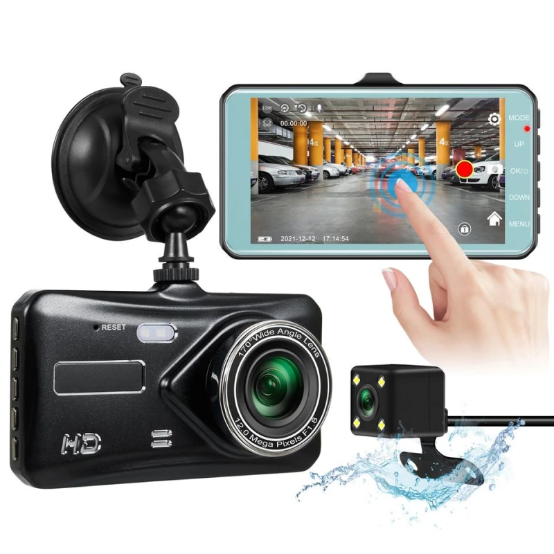 Image of Alivio Dash Cam Front & Rear 1080P Full HD Dual Dash Camera In Car Camera in Black Unisex