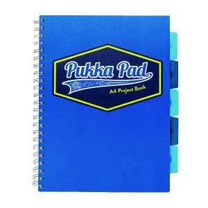 Image of Pukka Pad Vision Wirebound Project Book A4 Blue Pack of 3 8610-VIS