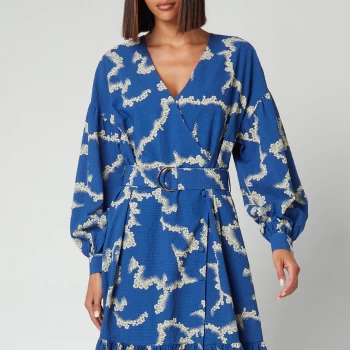 Image of Ted Baker Womens Oapall Oversized Wrap Dress - Mid-Blue - UK 8