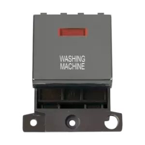 Image of Click Scolmore MiniGrid 20A Double-Pole Ingot & Neon Washing Machine Switch Black Nickel - MD023BN-WM