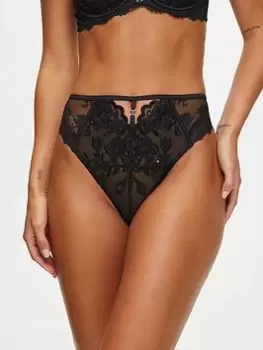Image of Ann Summers Knickers The Icon High Waisted Brazilian - Black, Size 8, Women
