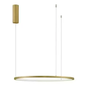 Image of Netlighting Merano Grove Integrated LED Pendant Ceiling Light Brushed Gold Alumi