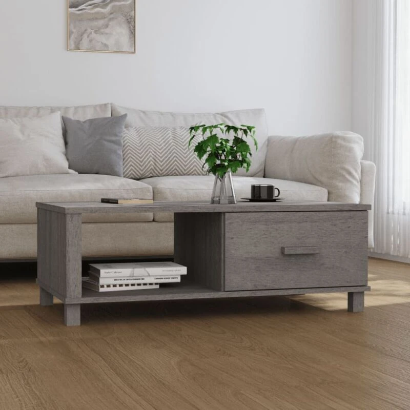 Image of VIDAXL Coffee Table hamar Light Grey 100x55x35cm Solid Wood Pine Vidaxl 8720286818015