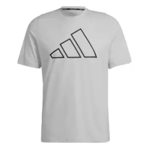 Image of adidas Train Icons 3-Bar Training T-Shirt Mens - Light Solid Grey
