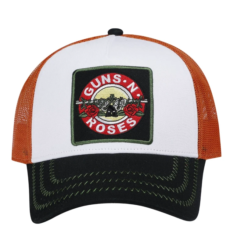 Image of Amplified Womens Guns N Roses Trucker Cap in Off-White Off-White Female One Size