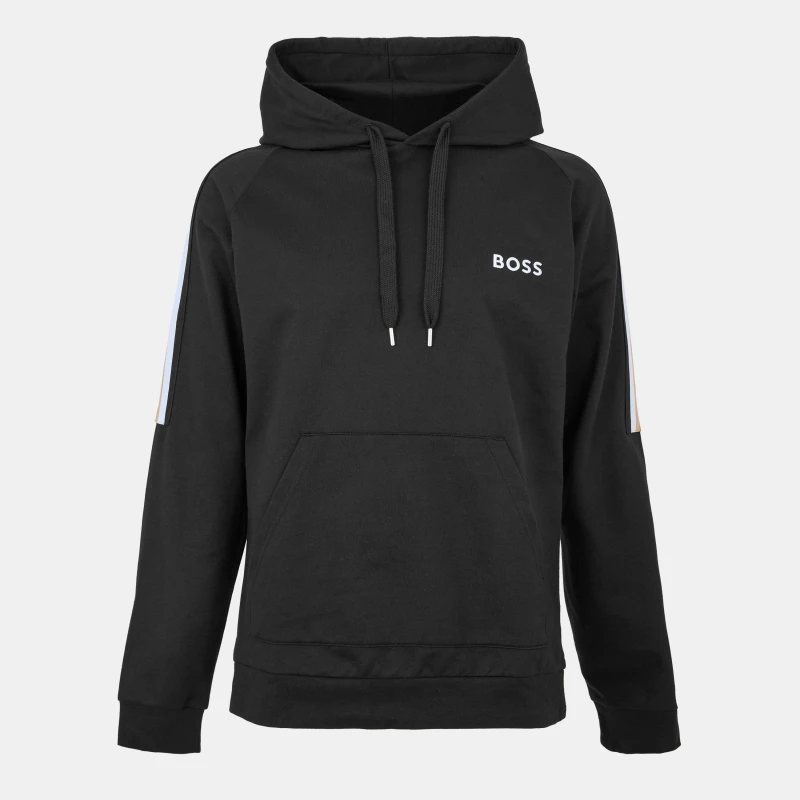 Image of Boss Mens Iconic Pull Over Hoodie Black male Small