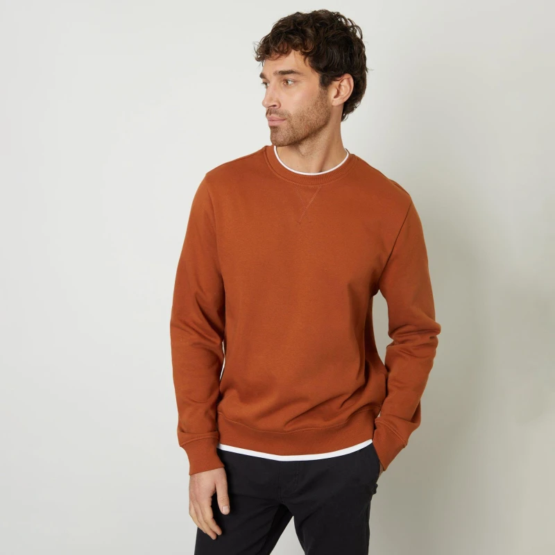 Image of Threadbare Mock T-Shirt Crew Neck Sweatshirt Tangerine