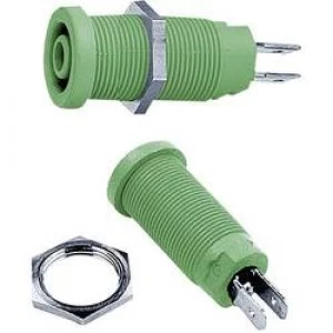 Image of Safety jack socket Socket vertical vertical Pin diameter 4mm Green