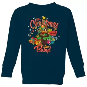 Image of Looney Tunes Its Christmas Baby Kids Christmas Jumper - Navy - 9-10 Years