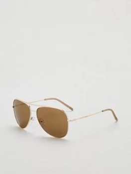 Image of DKNY Aviator Sunglasses - Gold, Women