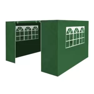 Image of Dellonda Premium Gazebo/Marquee Side Walls/Doors/Windows, Fits 3 x 3m Models - Dark Green