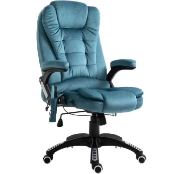 Image of Vinsetto - Office Chair w/ Heating Massage Points Relaxing Reclining Blue