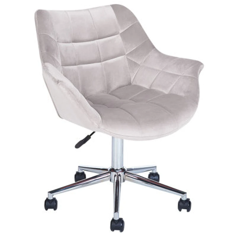 Image of Beliani Desk Chair Labelle Velvet Grey
