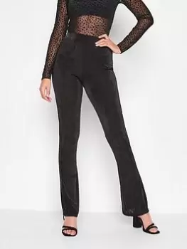 Image of Long Tall Sally Side Split Flared Trousers - Black, Size 20, Women