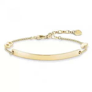 Image of THOMAS SABO Ladies Gold Plated Infinity Heart Love Bridge Bracelet...