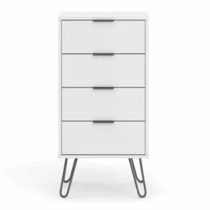 Image of Augusta 4 Drawer Narrow Chest of Drawers White
