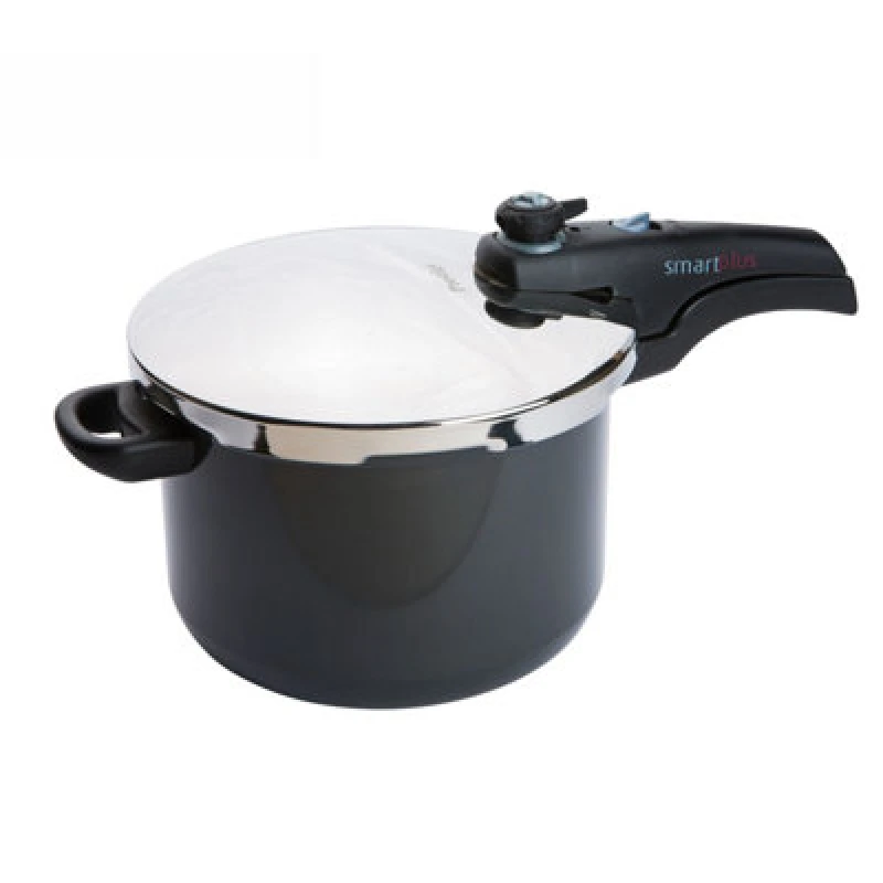 Image of Prestige Smart Plus Pressure Cooker Induction 6L, Hard Anodised Aluminium, Cooks 70% Faster Black