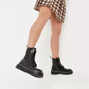 Image of Missguided Lace Up Ankle Boots - Black