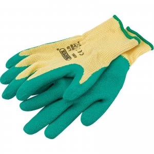 Image of Draper Heavy Duty Latex Coated Work Gloves Green M