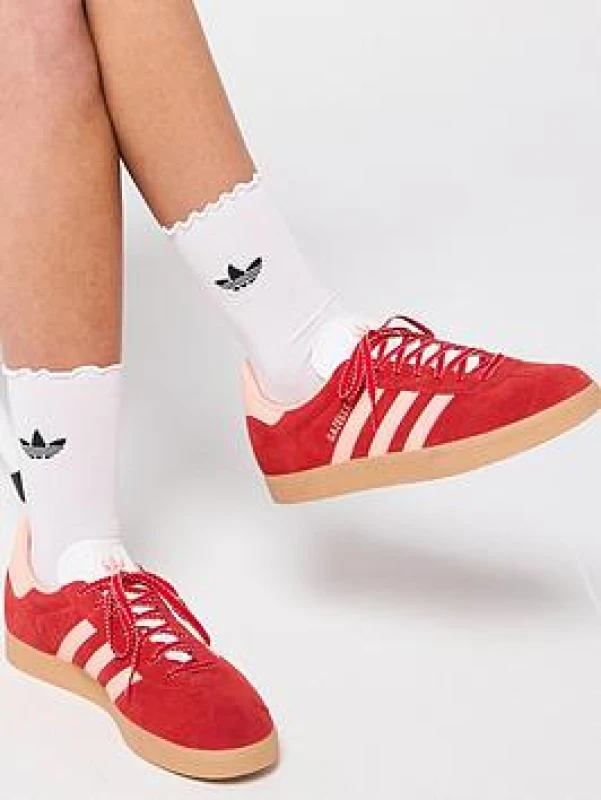 Image of Adidas Gazelle Trainers Better Scarlet Glow Pink Gold Metallic, 3