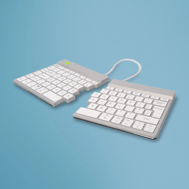 Image of R-Go Tools R-Go Tools Ergonomic keyboard R-Go Split Break with break software, ergonomic split keyboard, QWERTY (UK), Bluetooth, white RGOSBUKWLWH